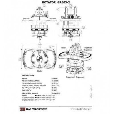 ROTATOR HYDRAULICZNY GR603-2 (6000 kg)